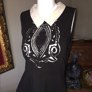 NWT Pure Sugar Black Peplum Top w/Cut out front
